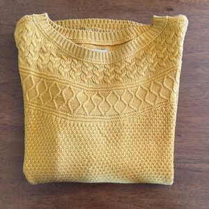 Yellow Cable Knit Sweater